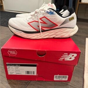 New Balance Fresh Foam White and Red Running Shoes - Men’s